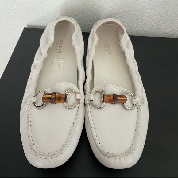 Gucci Leather Bamboo Driving Loafers Flats - Picture 3 of 15